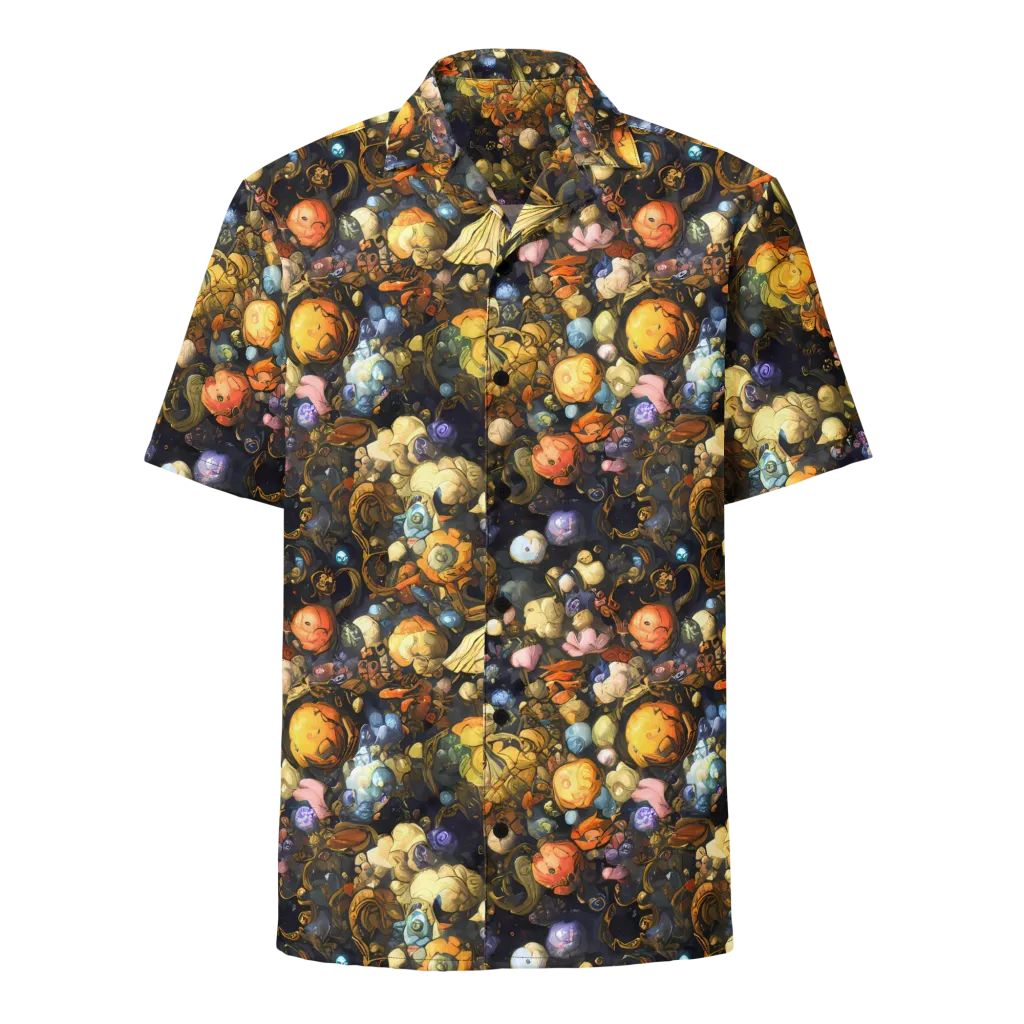 Baroque Blossom on Button Shirt — Front