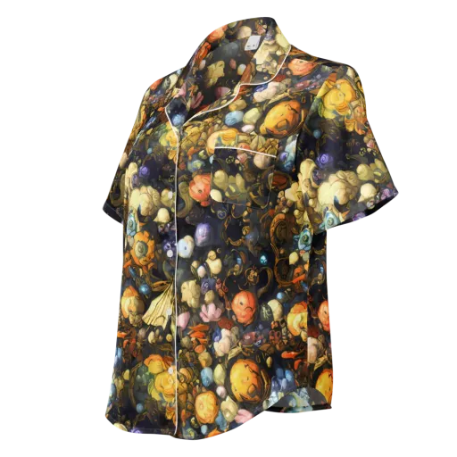 Baroque Blossom on a Women's Short Sleeve Pajama Top