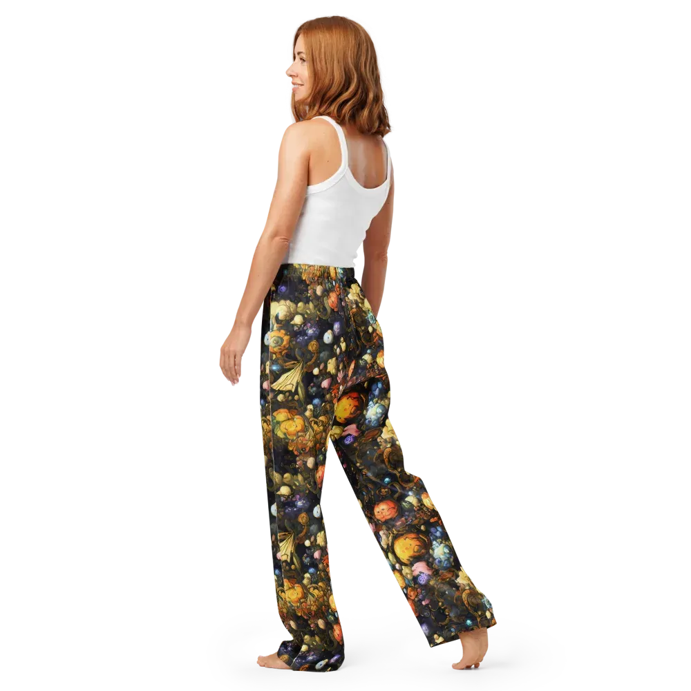 Baroque Blossom on Women's Pajama Pants — Back