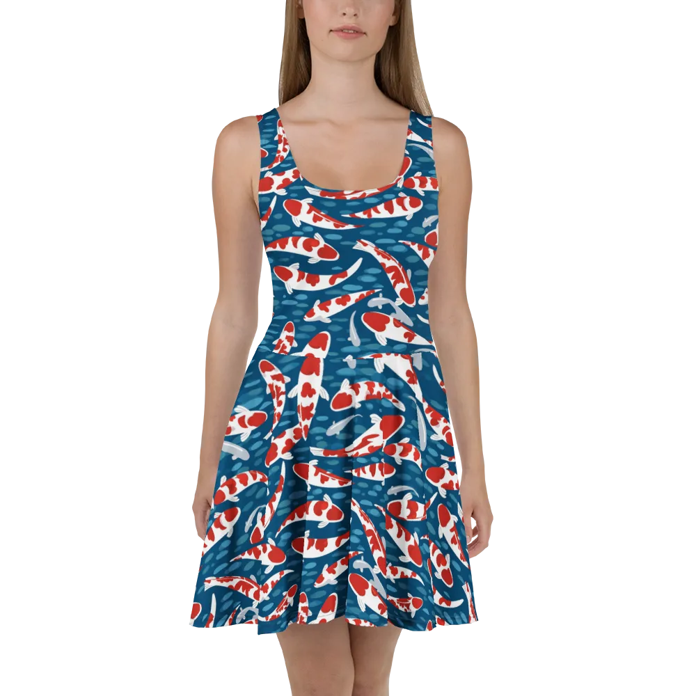 Redcap Drift on Skater Dress — Front