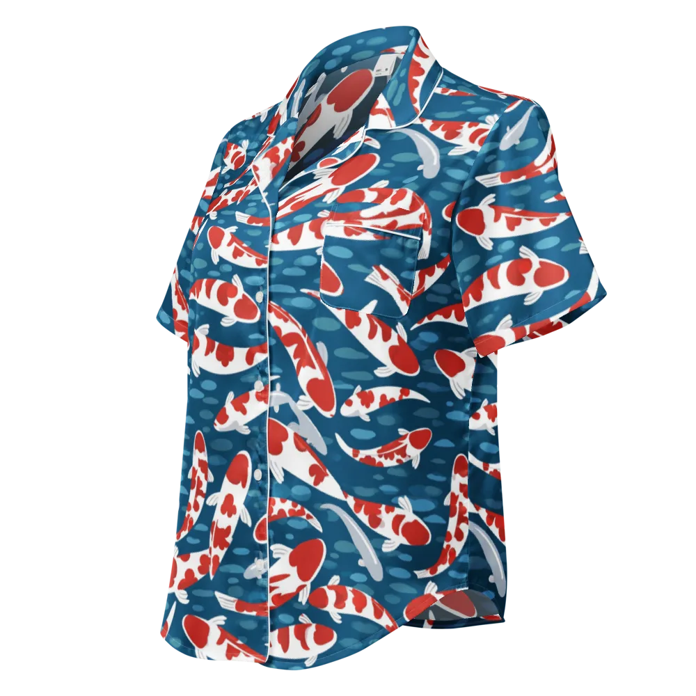 Redcap Drift on Women's Short Sleeve Pajama Top — Left Front