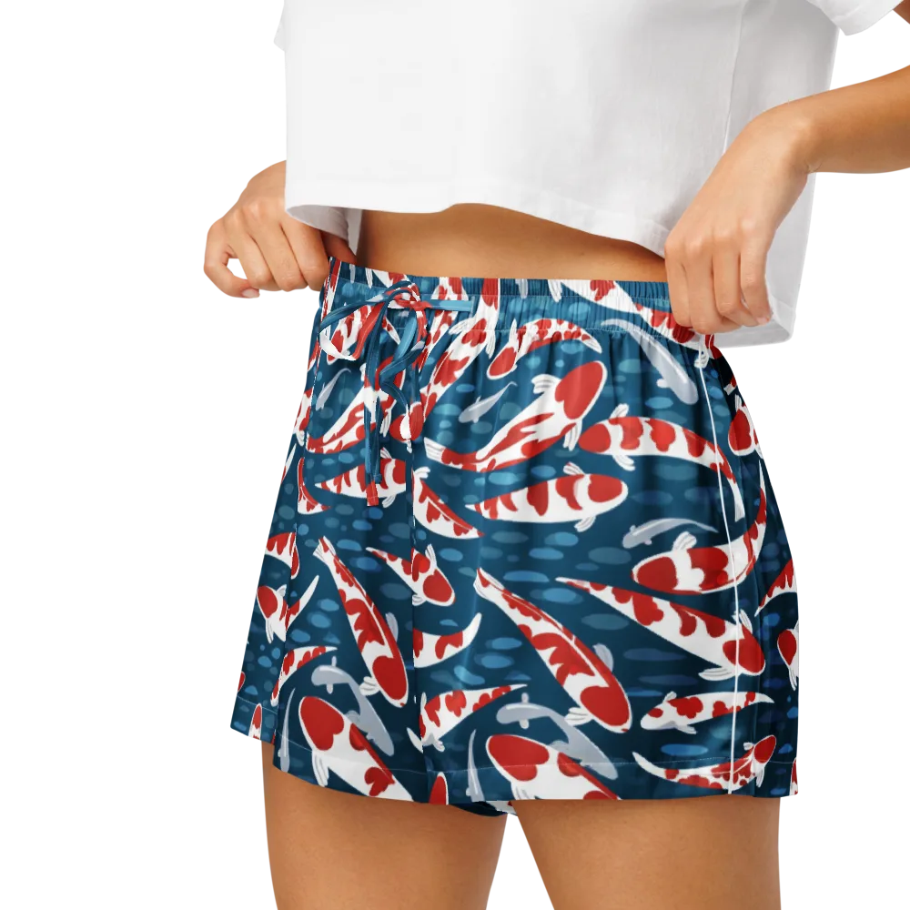 Redcap Drift on Women's Pajama Shorts — Left