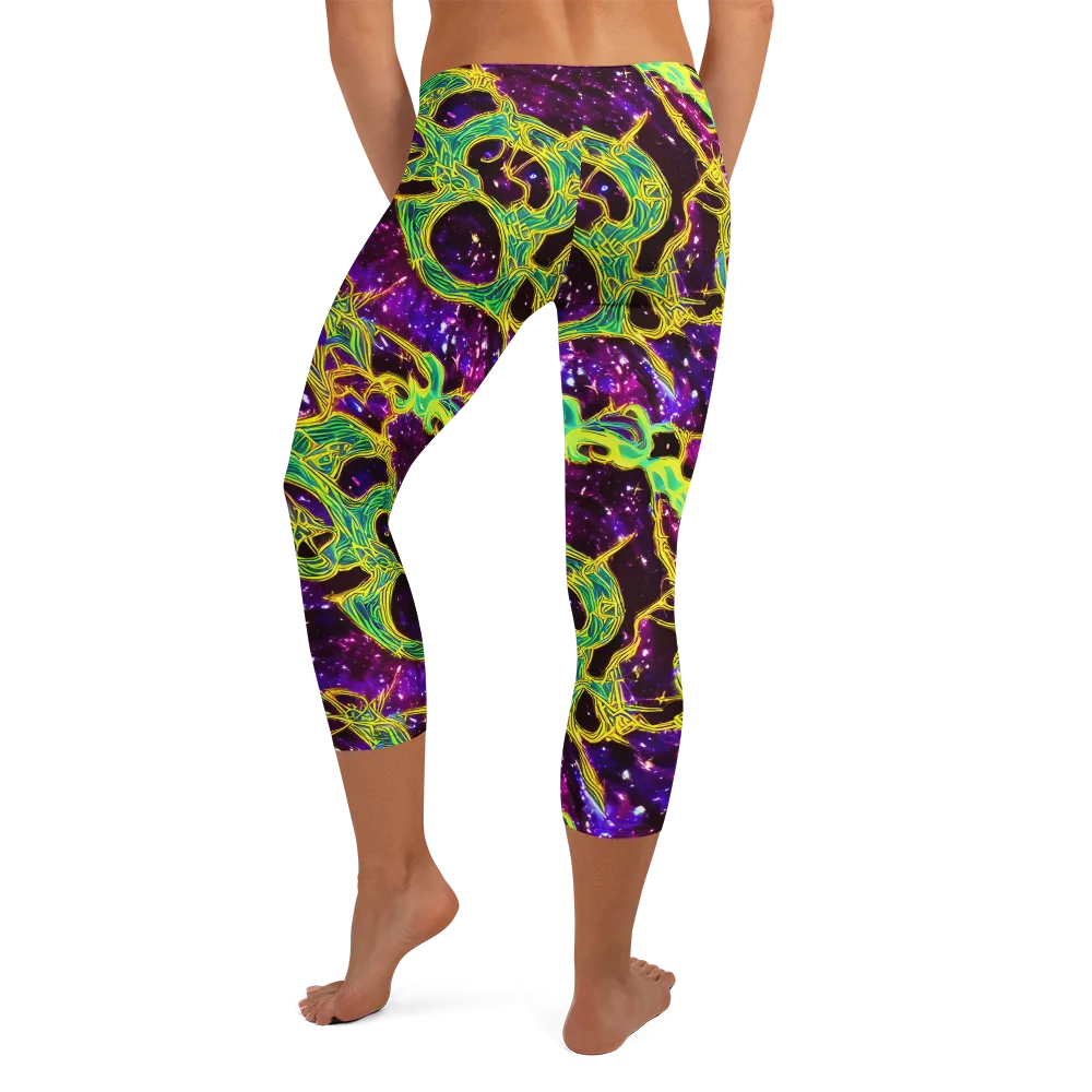 Galactic Web on Capri Leggings — Back