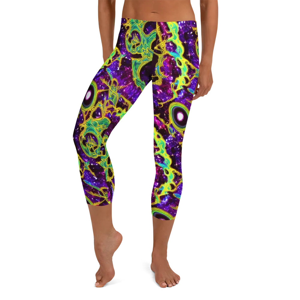Galactic Web on Capri Leggings — Front