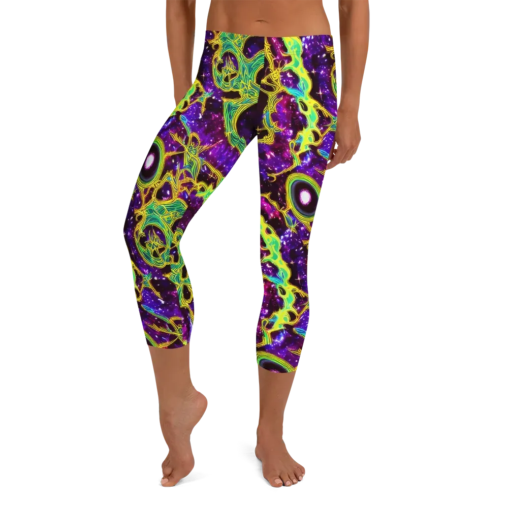 Galactic Web on Capri Leggings — Front