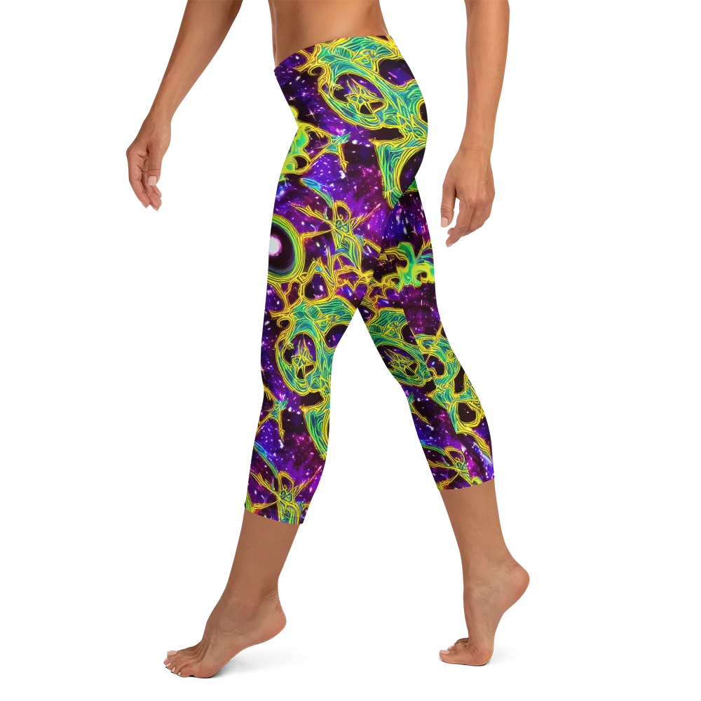 Galactic Web on Capri Leggings — Left