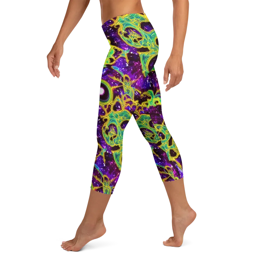 Galactic Web on Capri Leggings — Left