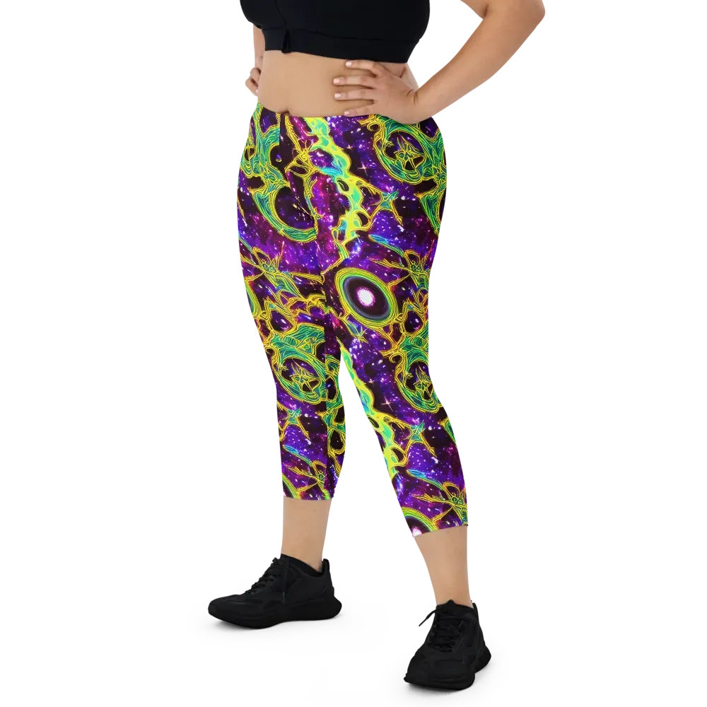 Galactic Web on Capri Leggings — Front