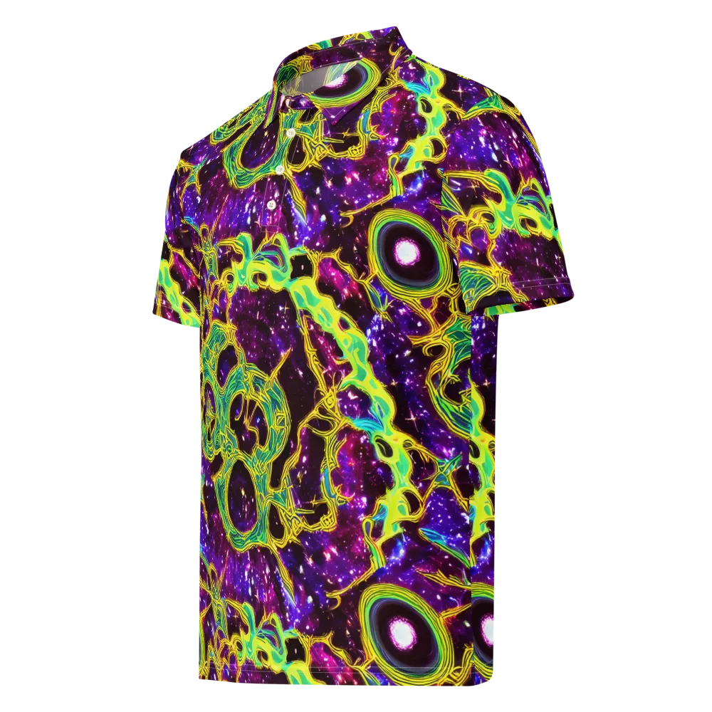 Galactic Web on Men's Slim Fit Polo Shirt — Left Front