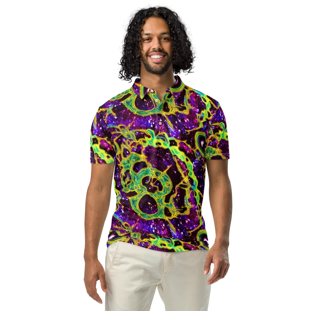 Galactic Web on Men's Slim Fit Polo Shirt — Front