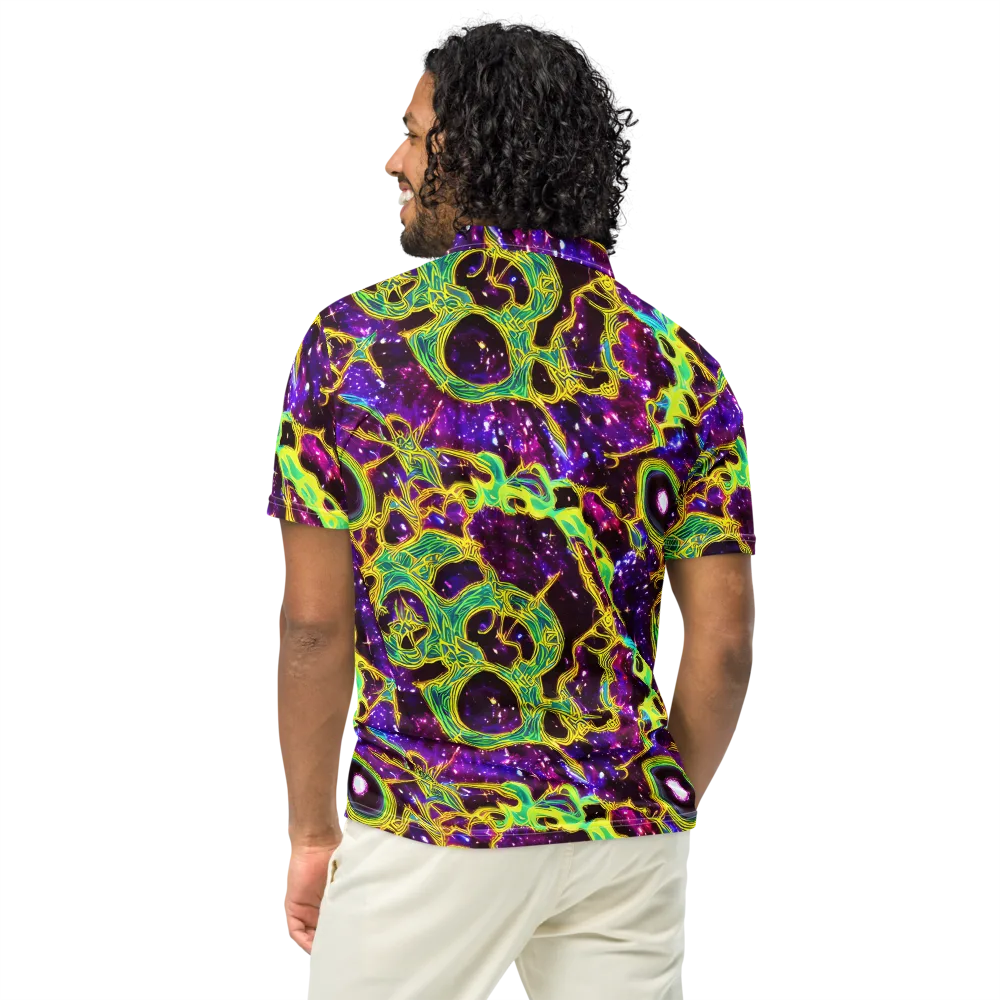 Galactic Web on Men's Slim Fit Polo Shirt — Back