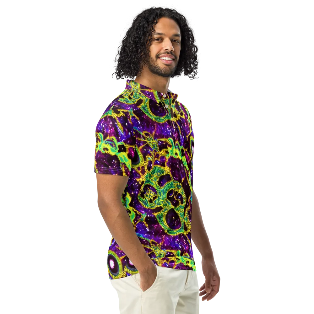Galactic Web on Men's Slim Fit Polo Shirt — Right Front