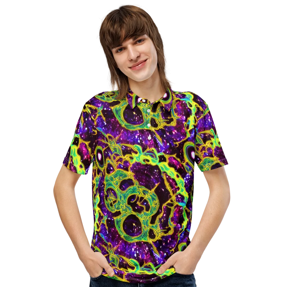 Galactic Web on Men's Slim Fit Polo Shirt — Front
