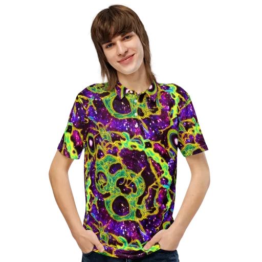 Galactic Web on a Men's Slim Fit Polo Shirt