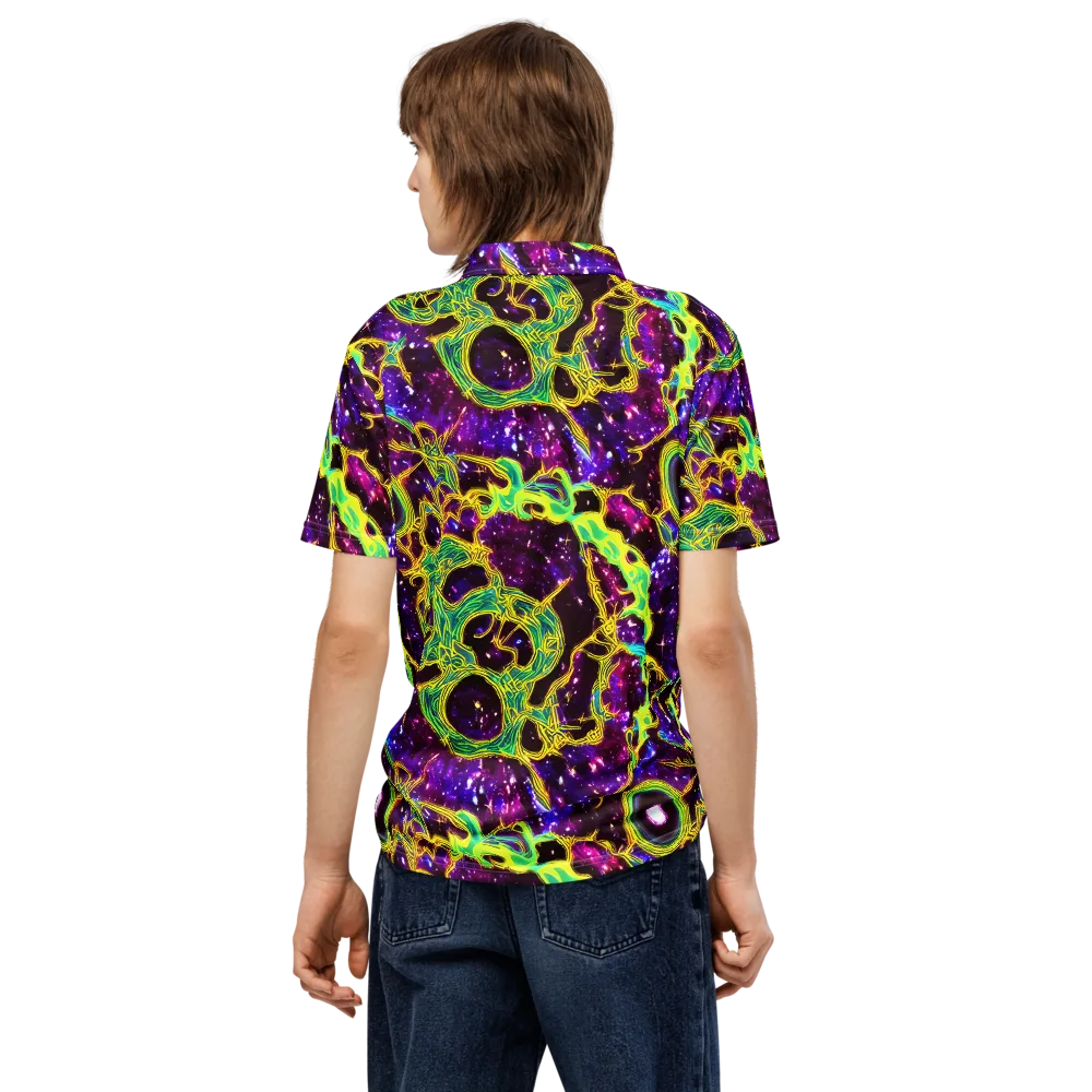 Galactic Web on Men's Slim Fit Polo Shirt — Back