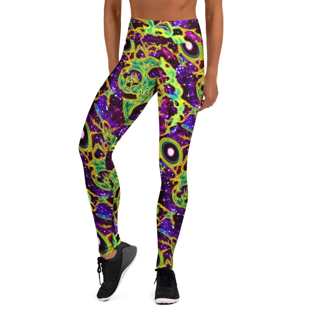 Galactic Web on Yoga Leggings — Front