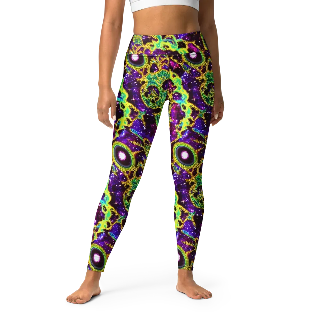 Galactic Web on Yoga Leggings — Front