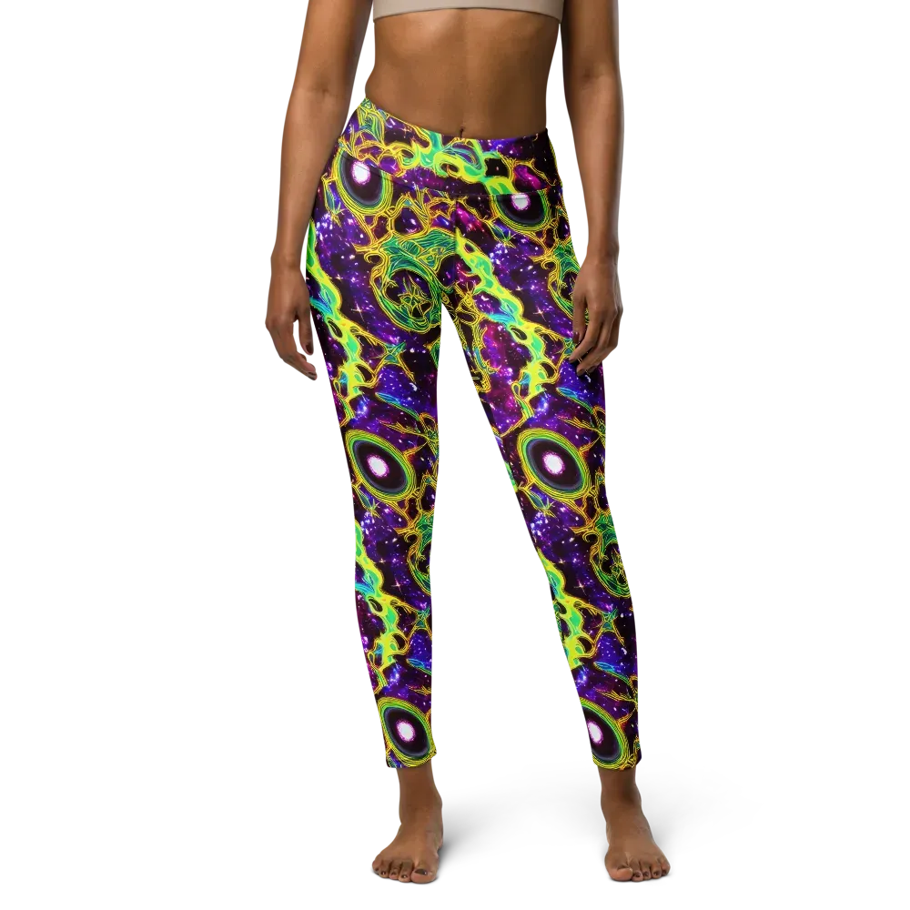 Galactic Web on Yoga Leggings — Front