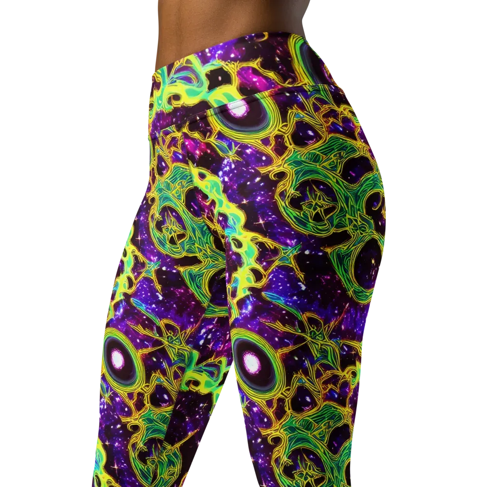 Galactic Web on Yoga Leggings — Left Front