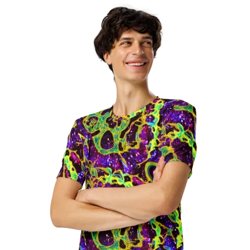 Galactic Web on a Men's Crew Neck T-Shirt