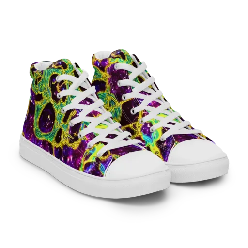 Galactic Web on a Men's High Top Canvas Shoes