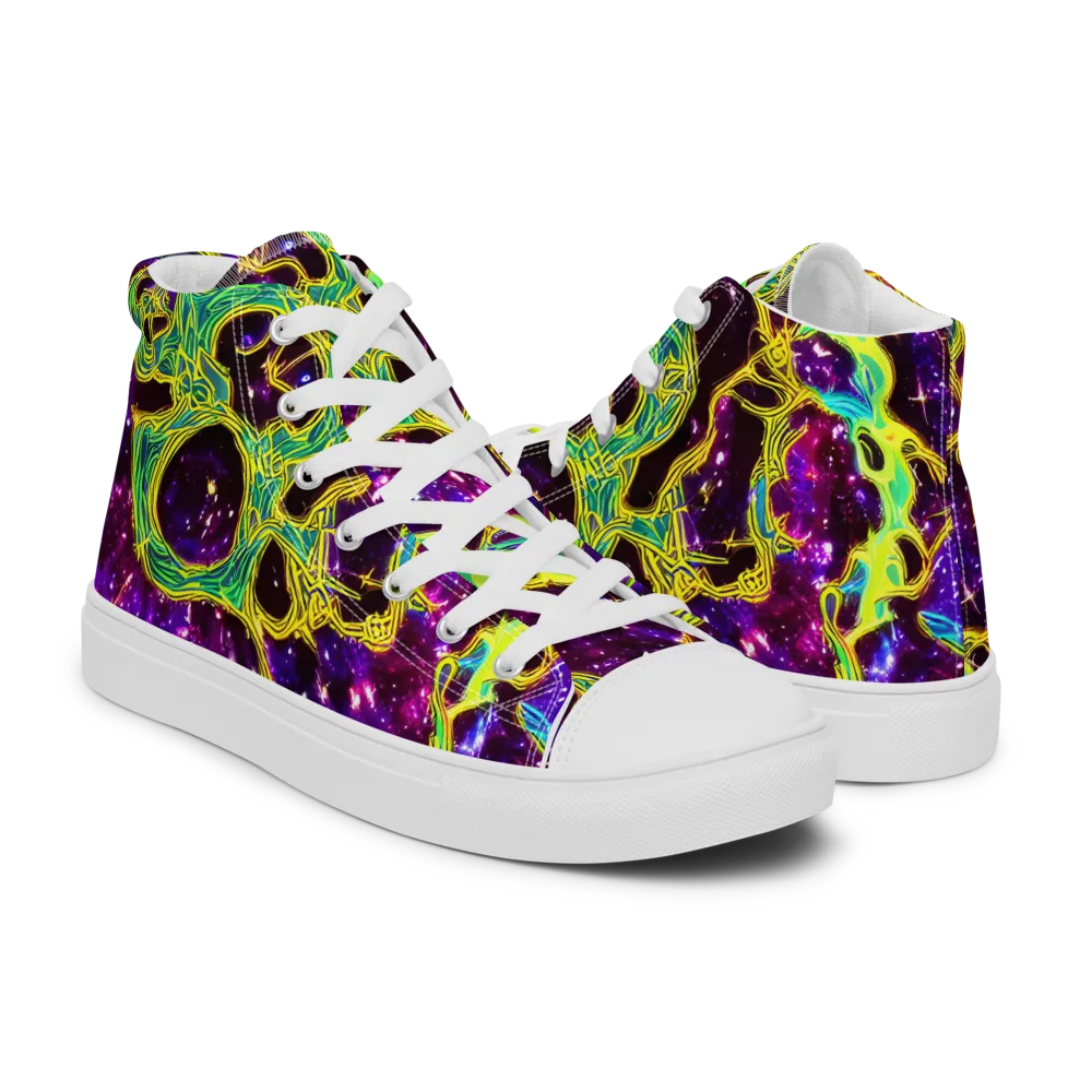 Galactic Web on Men's High Top Canvas Shoes — Right