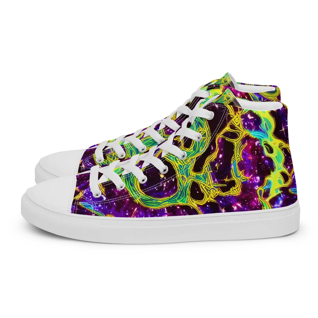 Galactic Web on Women's High Top Canvas Shoes — Left