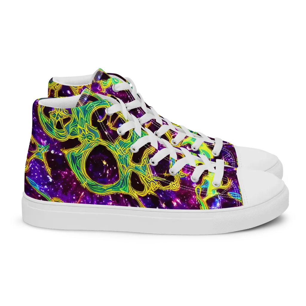 Galactic Web on Women's High Top Canvas Shoes — Right