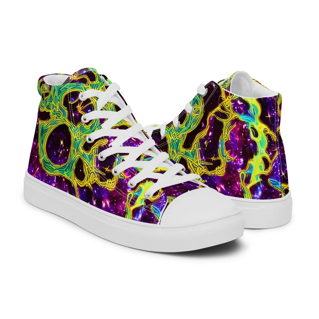 Galactic Web on Women's High Top Canvas Shoes — Right