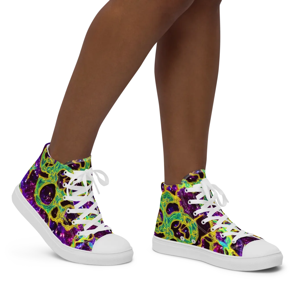 Galactic Web on Women's High Top Canvas Shoes — Right