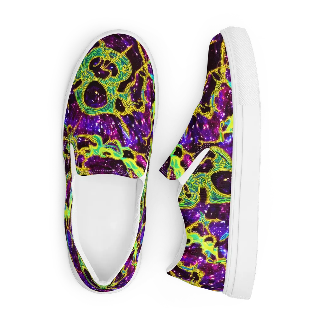 Galactic Web on Men's Slip-On Canvas Shoes — Front