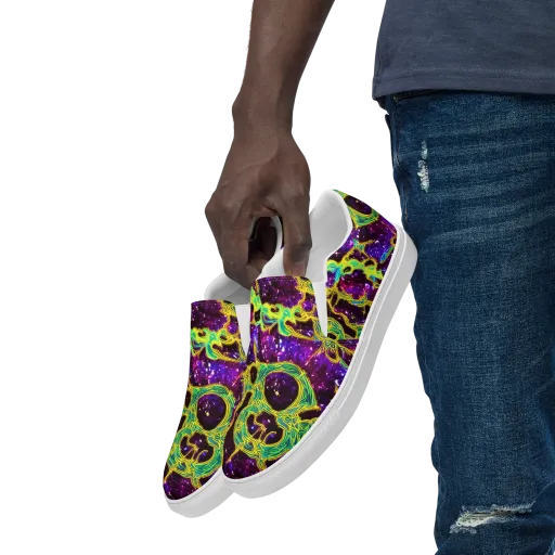 Galactic Web on a Men's Slip-On Canvas Shoes