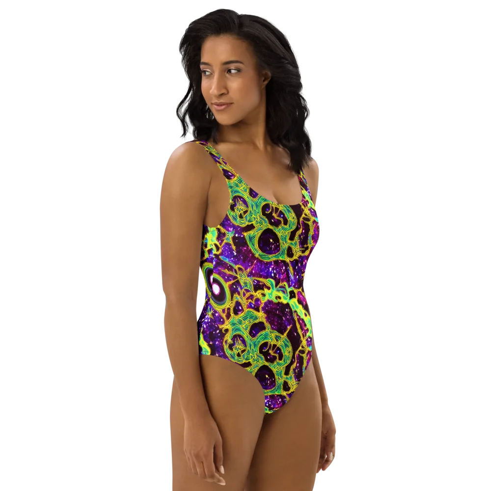 Galactic Web on One-Piece Swimsuit — Right