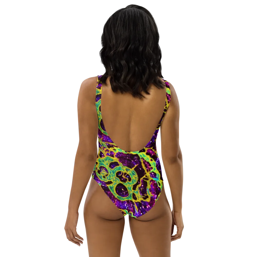 Galactic Web on One-Piece Swimsuit — Back
