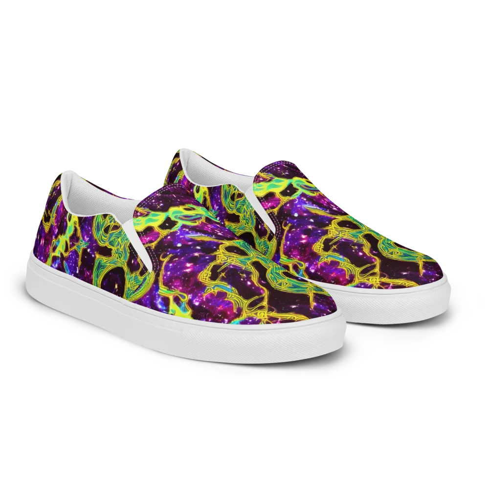 Galactic Web on Women's Slip-On Canvas Shoes — Right Front