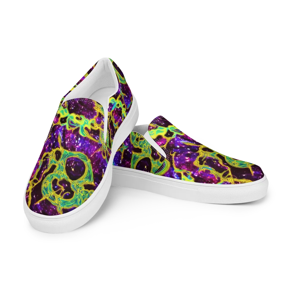 Galactic Web on Women's Slip-On Canvas Shoes — Left Front