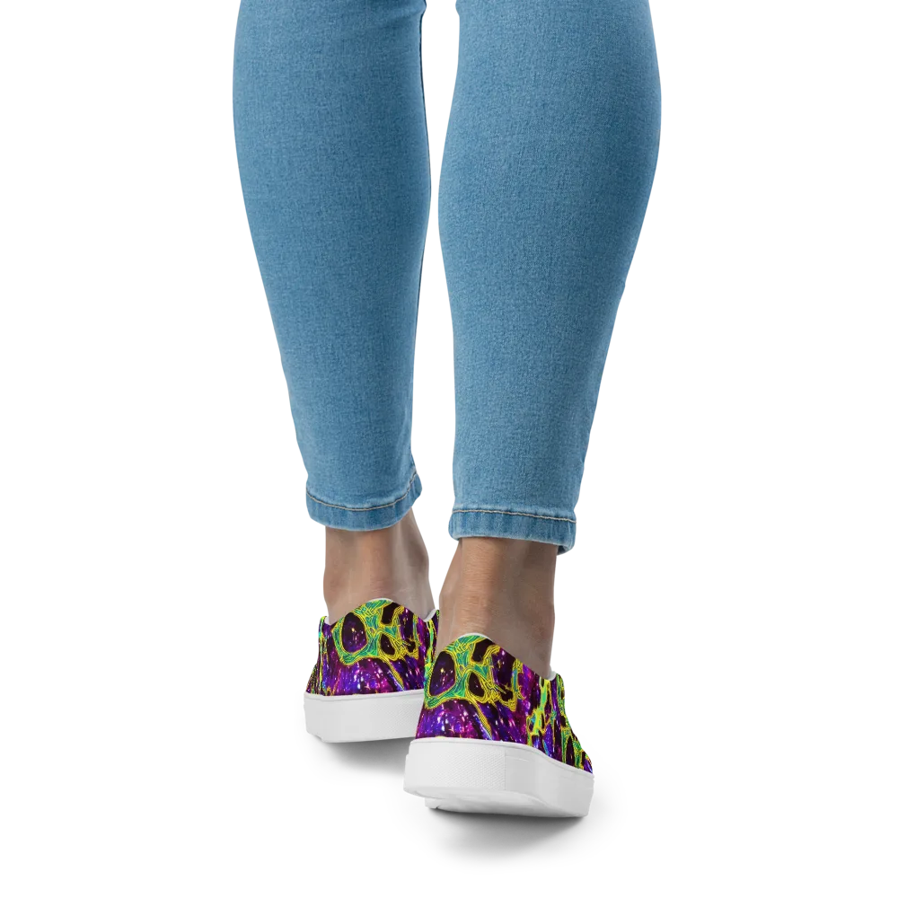 Galactic Web on Women's Slip-On Canvas Shoes — Back