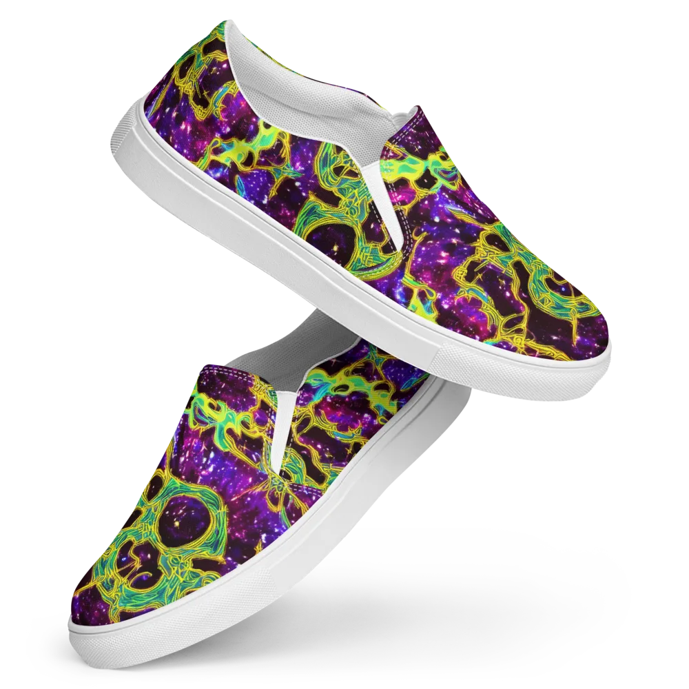 Galactic Web on Women's Slip-On Canvas Shoes — Front