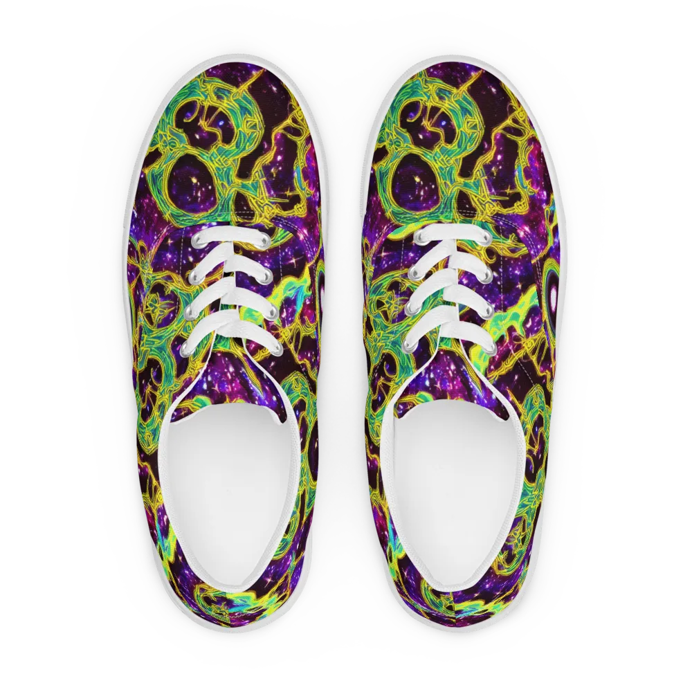 Galactic Web on Men's Lace-Up Canvas Shoes — Front