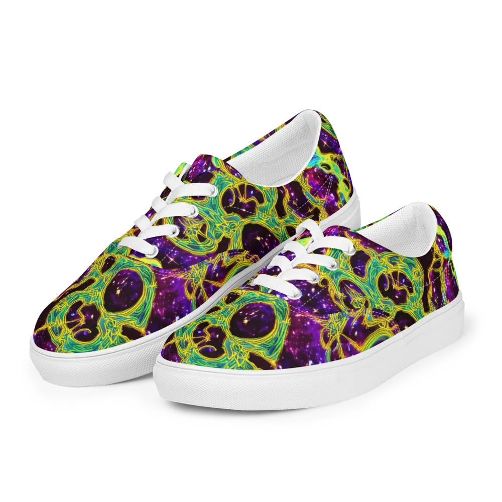 Galactic Web on Men's Lace-Up Canvas Shoes — Left Front