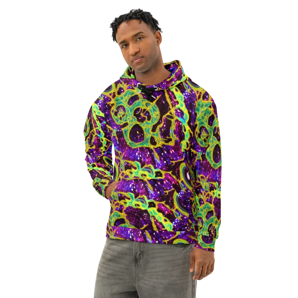Galactic Web on Cotton Hoodie — Left Front