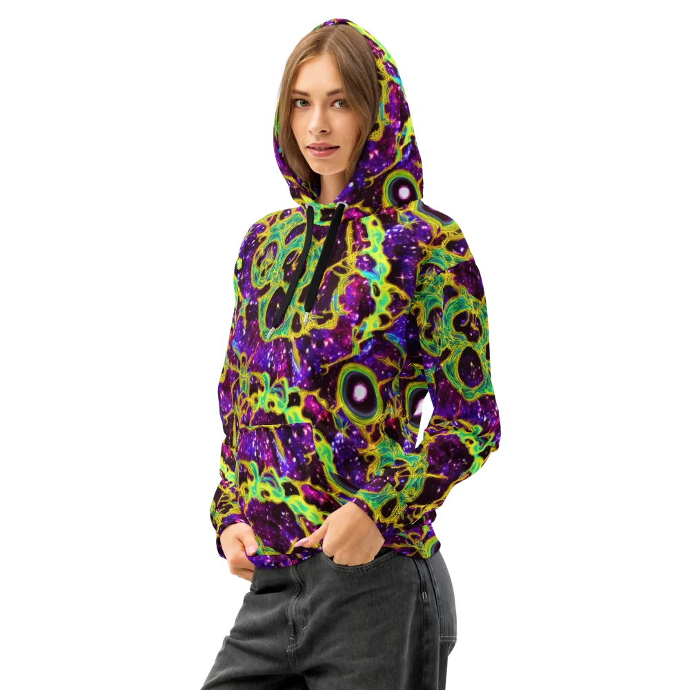 Galactic Web on Cotton Hoodie — Left Front