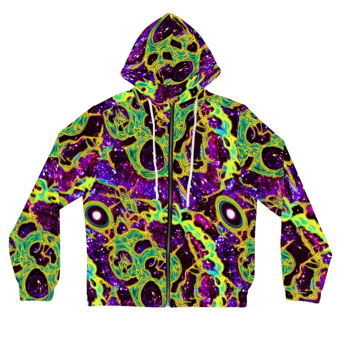 Galactic Web on Women's Full-Zip Hoodie — Front