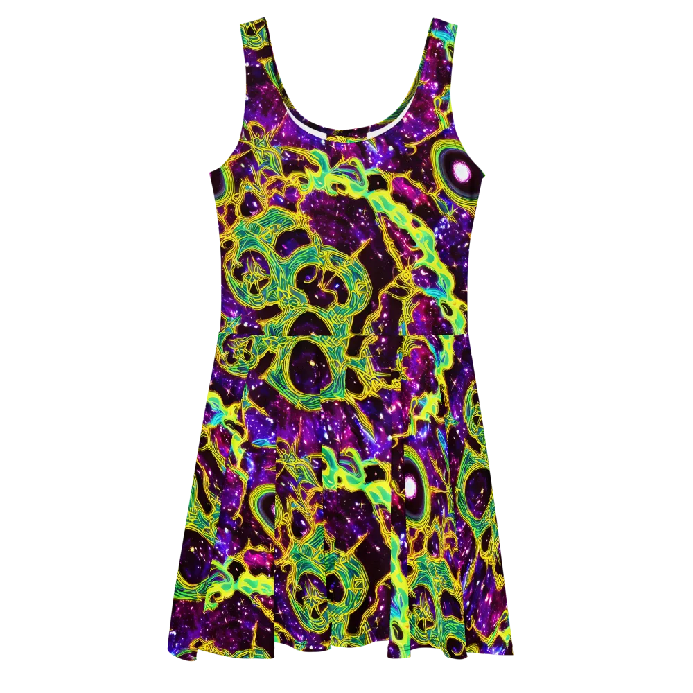 Galactic Web on Skater Dress — Front
