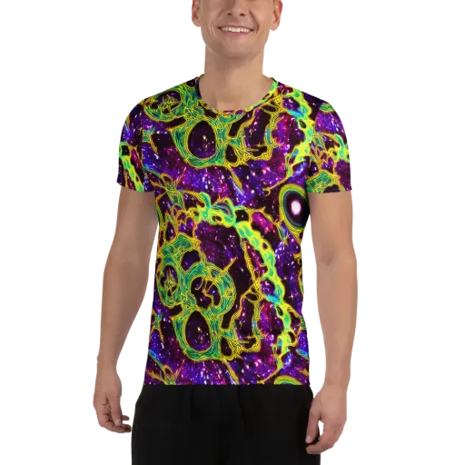 Galactic Web on a Men's Athletic T-Shirt