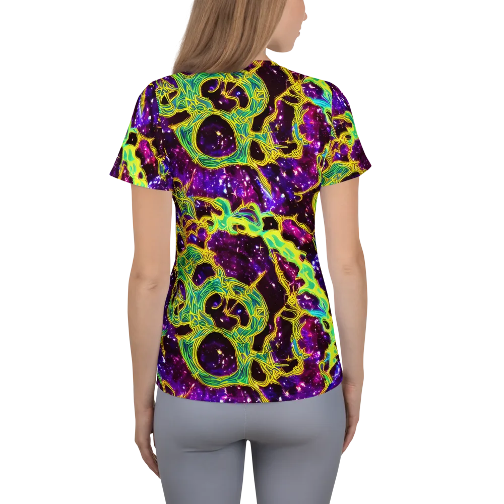 Galactic Web on Women's Athletic T-Shirt — Back