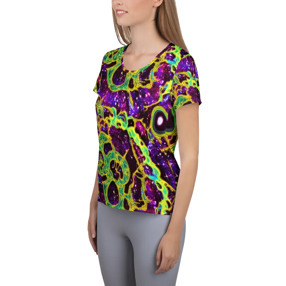 Galactic Web on Women's Athletic T-Shirt — Left