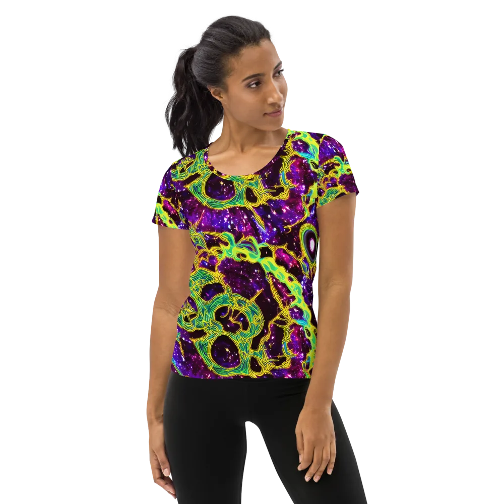 Galactic Web on Women's Athletic T-Shirt — Front