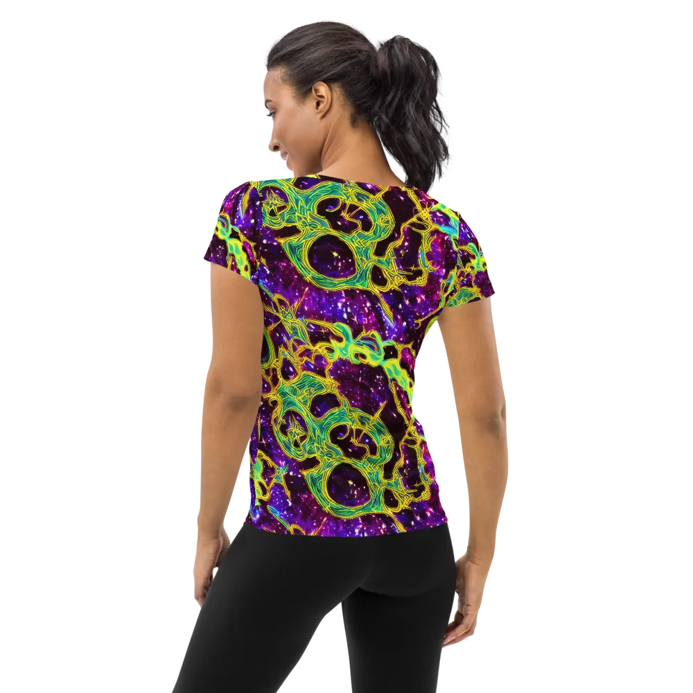 Galactic Web on Women's Athletic T-Shirt — Back