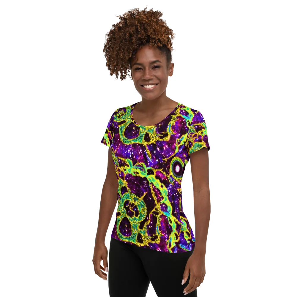 Galactic Web on Women's Athletic T-Shirt — Left